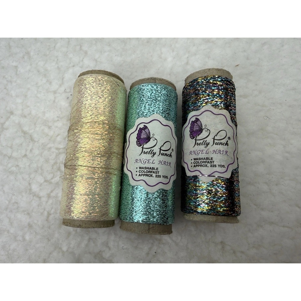 Pretty Punch Embroidery Angel Hair Thread Yarn 3 Rolls, 225yds Per Roll